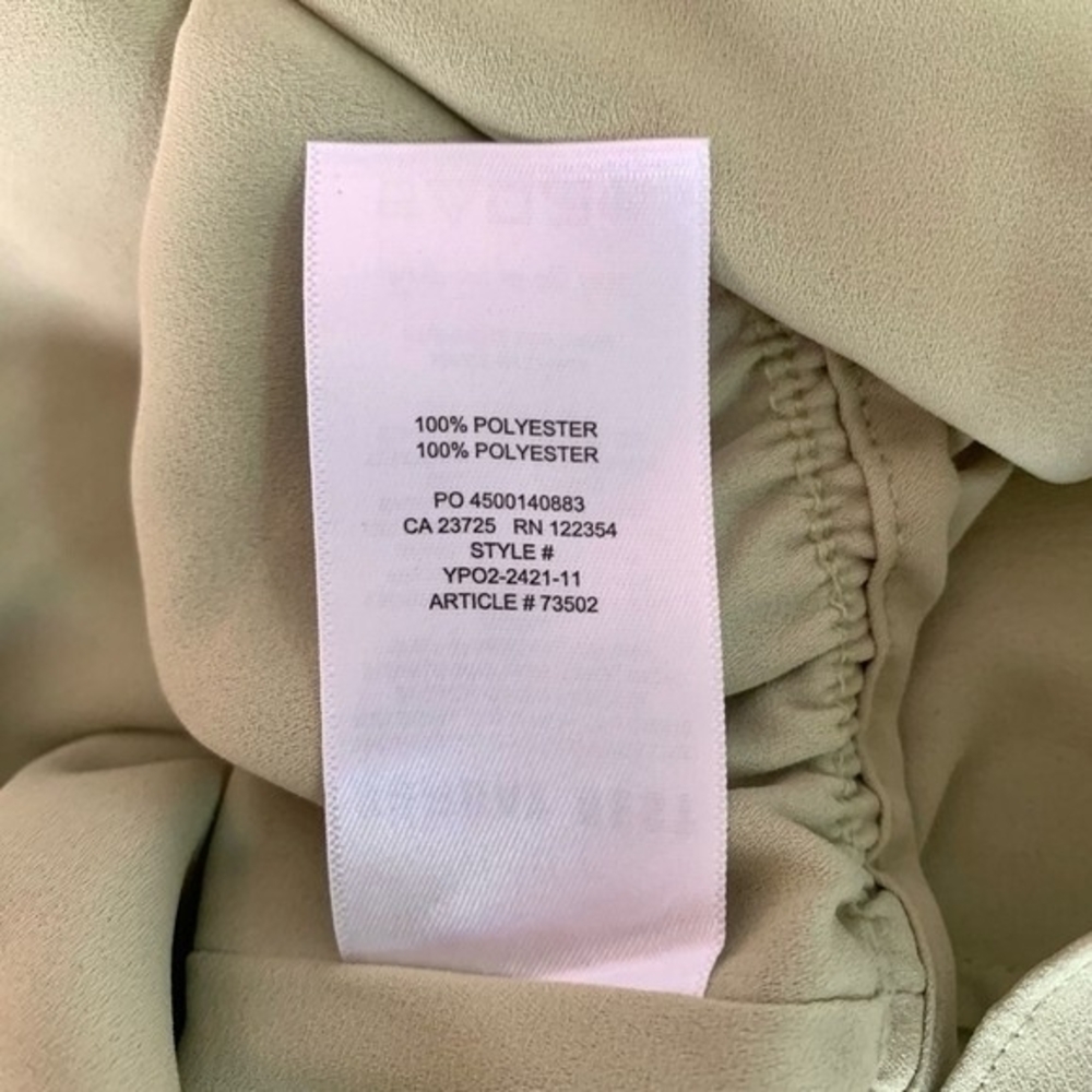 Aritzia Sunday Best Light Green Tie Front Ruffled Blouse M Sheer Long Sleeve VG - Picture 7 of 8